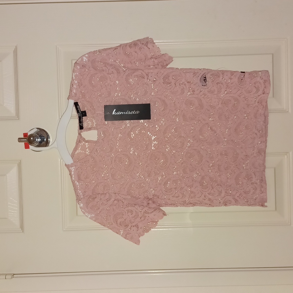 Kamiseta Crop Lace Top XS, Pink